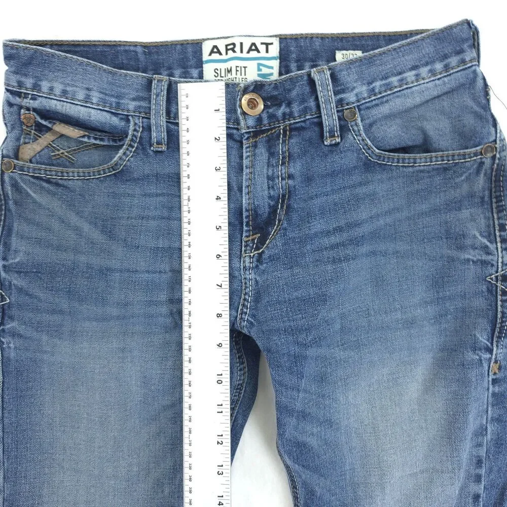 Ariat M7 Slim Fit Straight Leg Blue Denim Jeans Men's 30x32 Cowboy Western